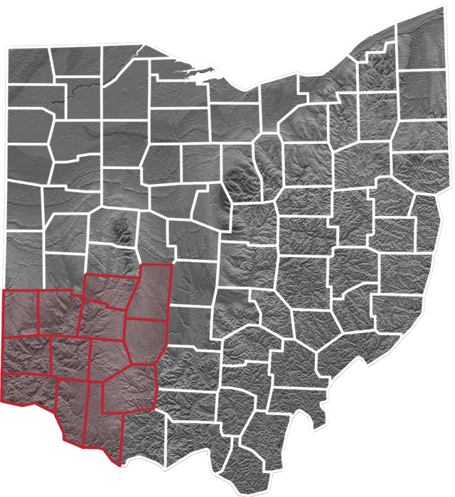 ohio state with services area highlighted